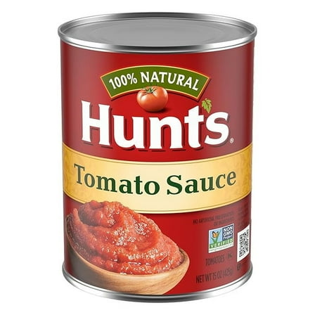 Pack of 2 Hunt's 100% Natural Tomato Sauce, Canned Tomato Sauce, 15 Oz.
