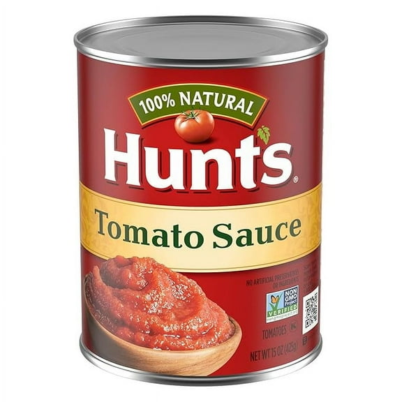Pack of 2 Hunt's 100% Natural Tomato Sauce, Canned Tomato Sauce, 15 Oz.