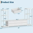 thumbnail image 4 of TV Stands with 6 Fabric Drawers, Large Entertainment Center with 2 Industrial 4-Tier Storage Shelves, Modern TV Console Cabinet for Living Room, 4 of 8