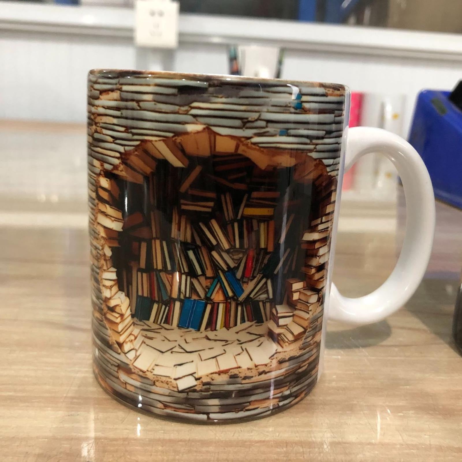 Darzheoy 3d Bookshelf Mug - 3D Effect Books Mugs, Creative Space Design  Multi-Purpose Mugs, Book Lov…See more Darzheoy 3d Bookshelf Mug - 3D Effect