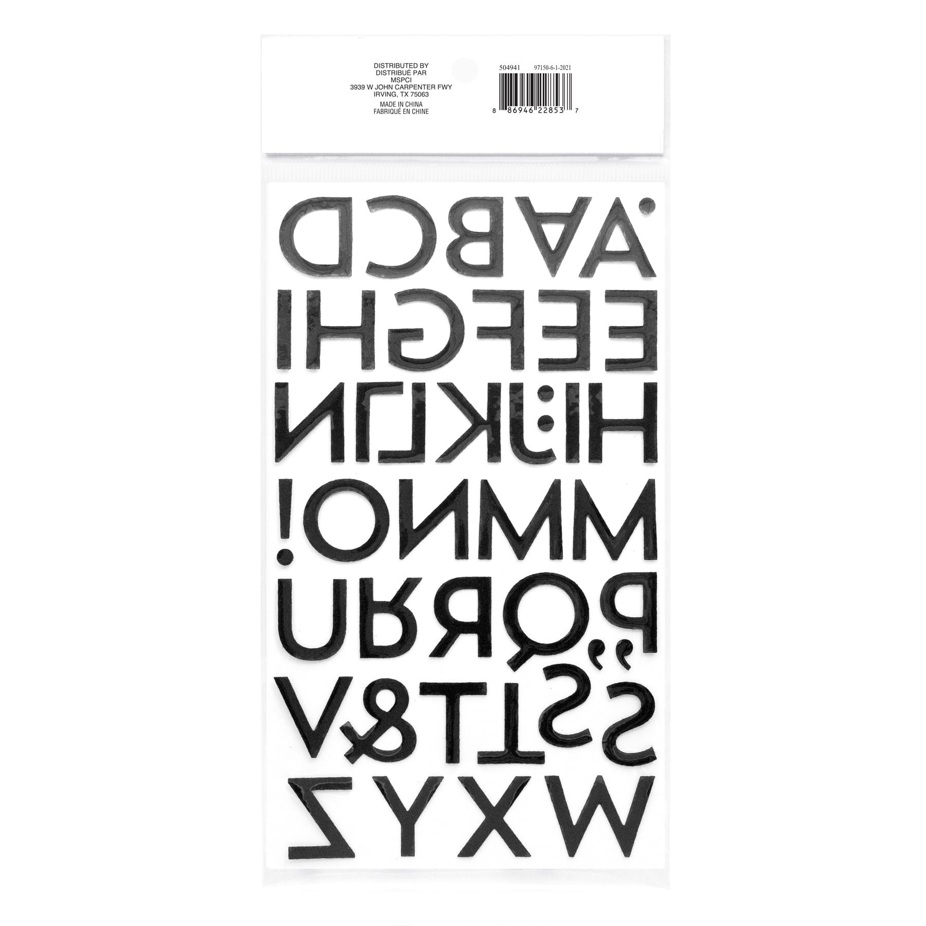 Recollections Black Glitter Block Alphabet Stickers, 12 Packs: 86 ct. (1,032total)