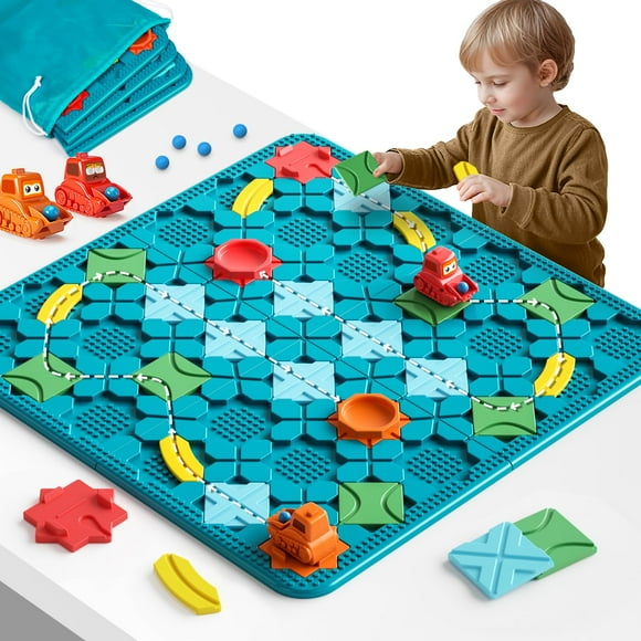 Kids Toys STEM Board Games - Smart Logical Road Builder Large Size Educational Brain Teasers Puzzles Toys, Preschool Learning Montessori Big Board Maze Birthday Gifts Kid