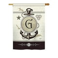 thumbnail image 2 of Breeze Decor 30189 Nautical G Monogram 2-Sided Vertical Impression House Flag - 28 x 40 in., 2 of 2