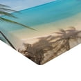 thumbnail image 2 of Ambesonne Exotic Fitted Sheet, Panoramic View Beach, Full Size, Pale Brown Turquoise, 2 of 3