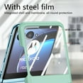 thumbnail image 5 of SaniMore for Motorola Razr 40 Ultra 2023 Case, Front Screen Tempered Glass Protector 360 Ring Bracket Shockproof Anti-drop Skin-feel Full Protective Shell for Motorola Razr 40 Ultra, Mint, 5 of 10