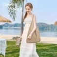 thumbnail image 3 of Gocvo Crochet Bag for Women, Crochet Tote Summer Bag Mesh Large Shoulder Bag (Khaki 14 x 10 x 26.5in), 3 of 6