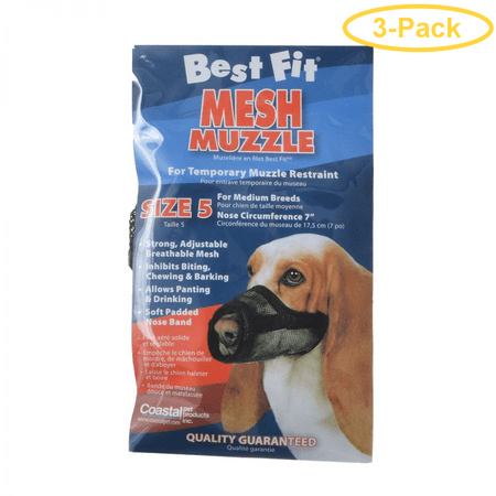 Nylon Fabridog Best Fit Muzzle Size 5 (Dogs 48-60 lbs) - Pack of