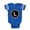 Royal Blue, variant on CafePress - Monogram Medallion L - Cute Infant Baby Football Bodysuit