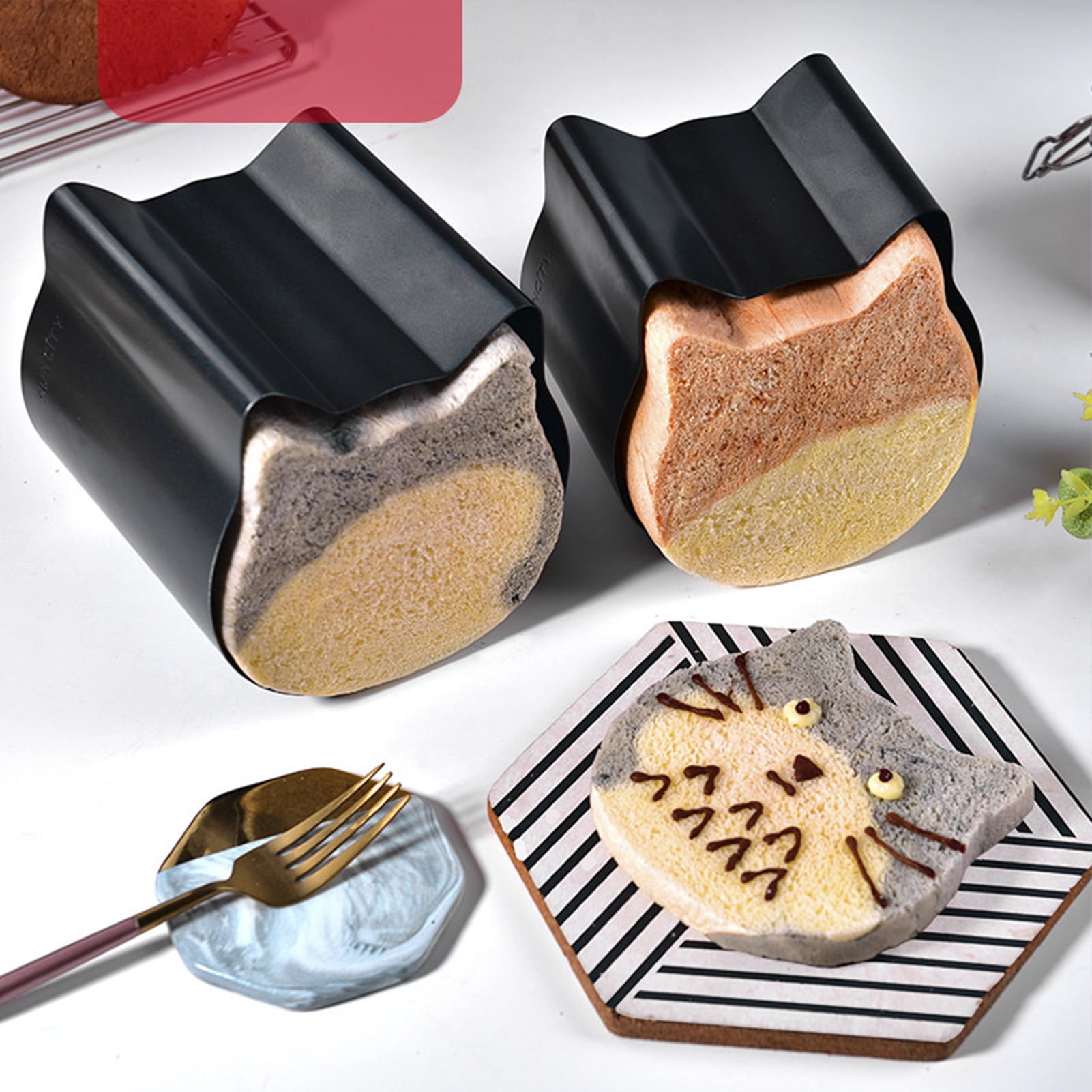 Daytwork Toast Box with Lid Aluminized Rectangular Sandwich Box Cake Tin Muffin Tray Bread Baking Bread Mold 