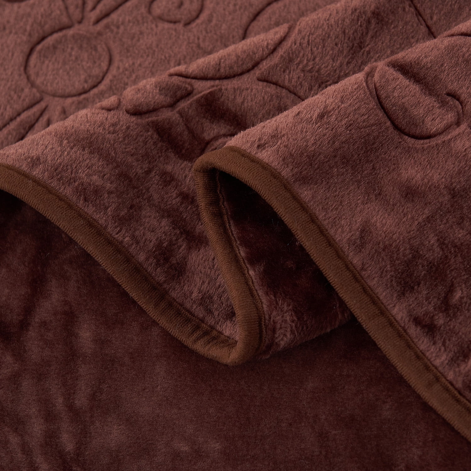 Flannel Bed Blanket,Soft Embossed Plush Fleece Blanket, Queen 75" x 91",3.3lb