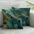 thumbnail image 3 of PRATYUS Throw Pillow Cover Navy Turquoise Blue Tan Marble Stone Fluid Colorful Home Decor Square Pillow Case for Men Women Bedroom Livingroom Cushion Cover 22x22in, 3 of 5