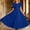 Blue, variant on Babcutegg Elegant Chiffon Formal Dress With Ruffled Cap Sleeves, Floor-Length Silhouette And Delicate Gathered Waist For Special Occasions White Size 9