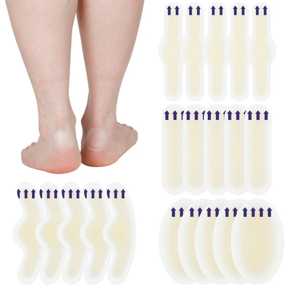 BUBABOX 20 Pcs Blister Pads,Blister Bandages, Heel Blister Pads, Waterproof Blister Prevention,Invisible Patches New Material Cushion for Heel Toe Finger