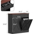 thumbnail image 4 of Tolead Kitchen Double Trash Cabinet Tilt Out Free Standing Storage Can with Hideaway Drawer and Countertop, Wood, Black, 4 of 7