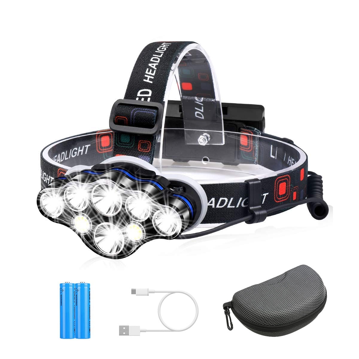 LED Headlamp USB Rechargeable Headlight Head Lamp Flashlight Camping Waterproof