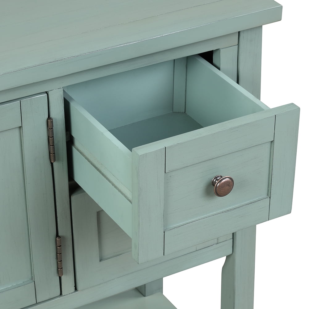 Lowestbest 36" Entryway Side Table, Modern Console Table for Living Room with 2 Drawers, 1 Cabinet and 1 Shelf (Green) Lowestbest 36" Entryway Side Table, Modern Console Table for Living Room with 2 Drawers, 1 Cabinet and 1 Shelf (Green)