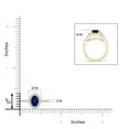 thumbnail image 4 of ANGARA Natural Oval Blue Sapphire Halo Ring with Diamond Accents in 14K Yellow Gold for Women (Size-6x4mm) | September Birthstone, Anniversary, Jewelry Gift for Women | Natural Blue Sapphire Ring, 4 of 9