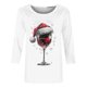 thumbnail image 3 of Camisetas de Manga Larga de las Mujeres Impresión de Navidad Cuello Redondo 3/4 Manga Suéter Superior, Moda Informal para Fiesta de Vacaciones Y Uso Diario, 3 of 7