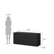 Tvilum Scottsdale Black Matte 6 Drawer Double Dresser