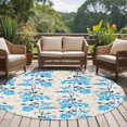 thumbnail image 4 of Round Rugs 5Ft, Blue Flowers Round Area Rug Washable Indoor Throw Carpet, Farmhouse Pastoral Spring Botanical Plants Soft Non Slip Circle Rug for Cabinet Bathroom Home Decor Aesthetic, 4 of 8