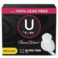 thumbnail image 1 of U by Kotex CleanWear Ultra Thin Pads with Wings, Regular Absorbency, 1 of 5