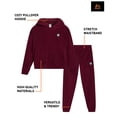 thumbnail image 2 of RBX Girls Sweatsuit Velour Tracksuit Pullover Kids Hoodie Sweatshirt & Jogger Sweatpants 2 Piece Set, 2 of 7