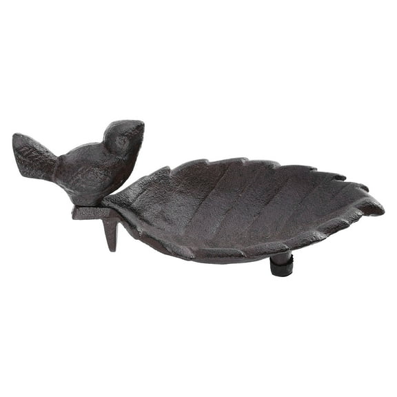 LULULION 1Set Vintage Bird Feeder Bowl Stand Iron Dark Brown for Garden Decoration