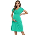 thumbnail image 2 of Yesfashion Women's V-neck A-line Knee Length Wrap Dress Swing Maternity Dresses For Baby Shower Or Casual, 2 of 5