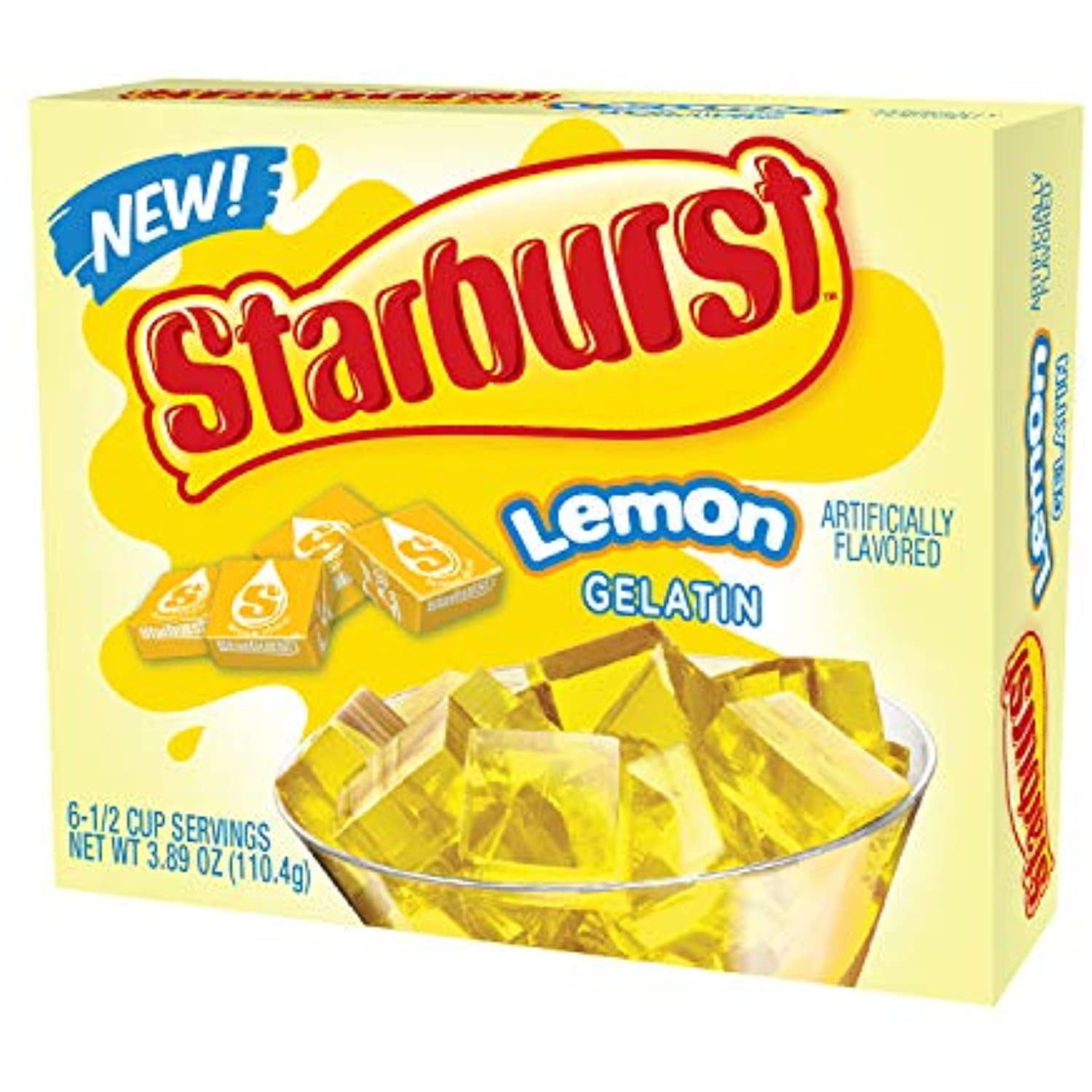 Starburst Gelatin, Lemon, 3.89 Oz (Pack Of 6)