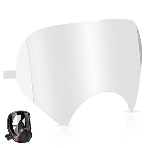 50 Pack Peel Off Lens Cover Compatible for 3M Respirator Masks 6885, 6000, 6700, 6800, 6900 Series, Faceshield Cover Lens, Full Face Mask Protector 9.9" x 5.6", Respirator Face Shield Cover