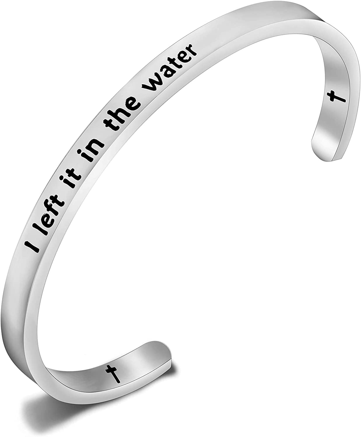 Baptism Gift For Women I Left it in The Water Cuff Bracelet Adult 