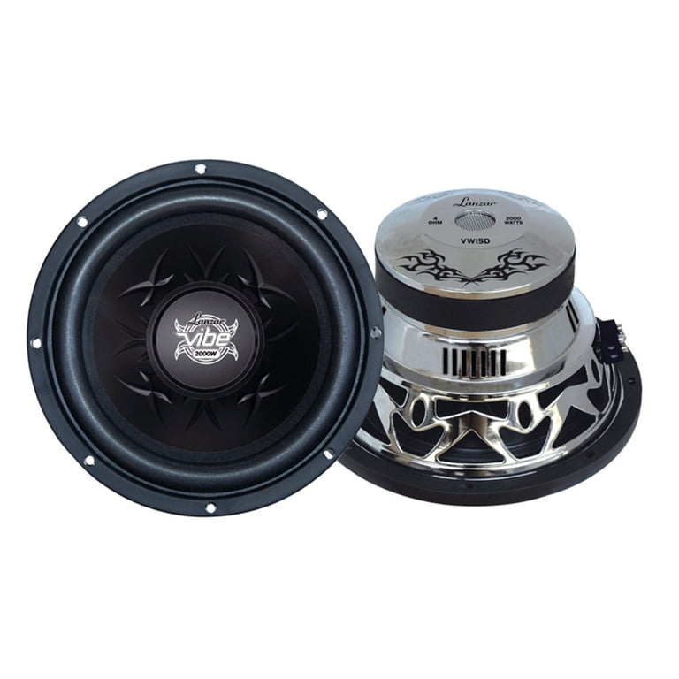 Vibe 15'' 2000 Watt Dual 4 Ohm Chrome Subwoofer - Walmart.com