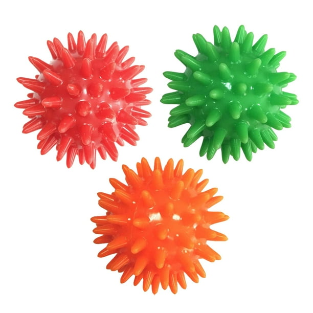 3 piezas de bolas de puntiagudas, bolas plantares relajantes de 6 cm, ador de mano compacto para Yoga, Pilates, ador para cabeza, Azul Fernando Bola de masaje