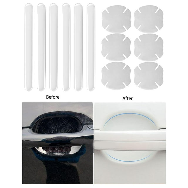 Protector de copa para manija de puerta de coche, 6 piezas, protección solar, película protectora transparente de TPU para manija de puerta de coche, Baoblaze Etiqueta engomada de la manija de la puerta
