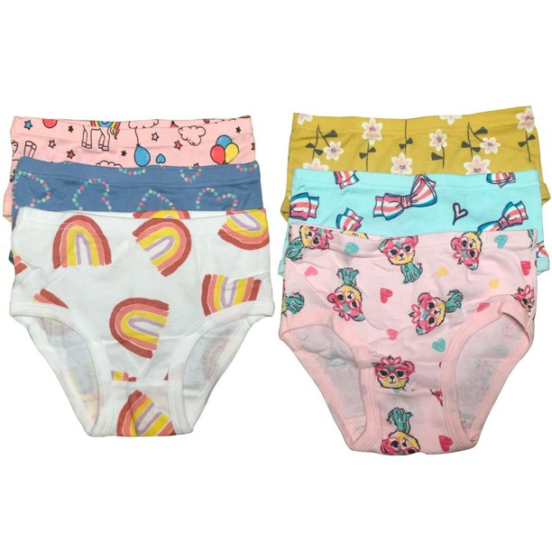 6 Packs Toddler Little Girls Kids Underwear Cotton Briefs Size 2T 3T 4T 5T 6T