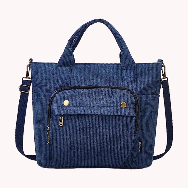 Bolso cruzado de pana con correa ajustable, bolso informal para mujeres y niñas