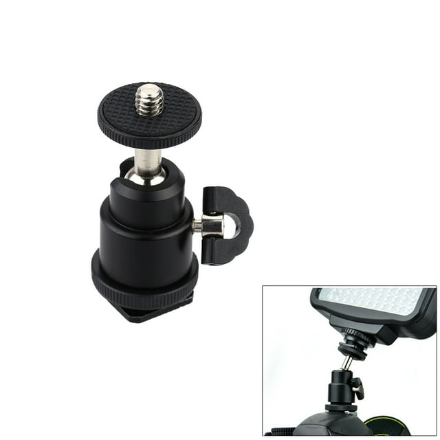 Amdohai Andoer Aluminium Alloy Mini Ball Head 1/4" Mount with Flash Shoe for DSLR SLR DC Camera Mini DV Monitor etc