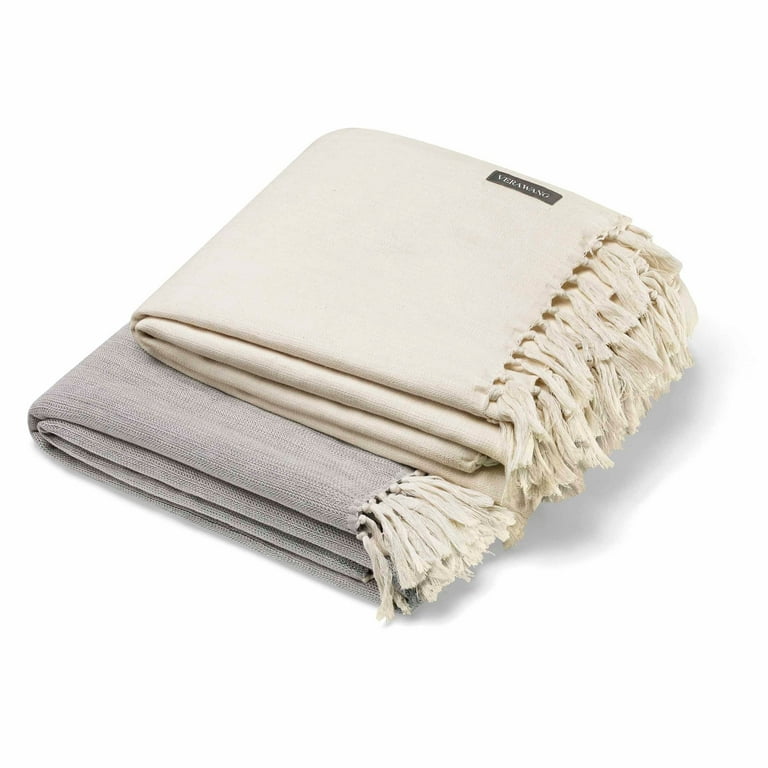 Vera Wang Cotton Fringe Throw Walmart