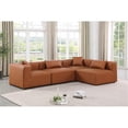 thumbnail image 2 of Meridian Furniture Cube Cognac Vegan Leather 4-Pc. L-Shaped Modular Sectional, 2 of 10