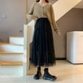thumbnail image 4 of Women's Long Maillard Fall Skirt Elegant High Waist Party Wedding Flared A Line Midi Skirts Skirt Extender Beach Skirt A Line Skirt plus Size Skirt Side Slit Skirt Rainbow Skirt for Women Athletic, 4 of 8