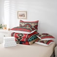 thumbnail image 6 of Feelyou Retro Aztec Adult Bedding Comforter Set 7pcs, Red Mandala Triangle Queen Bedding Sets, Bohemian Southwestern Theme Reversible Queen Sheet Sets, Breathable Home Decor, 6 of 8