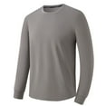 thumbnail image 2 of Tawop Mens Shirt Crew Neck Long Sleeve Workout Casual Gray 5XL, 2 of 9