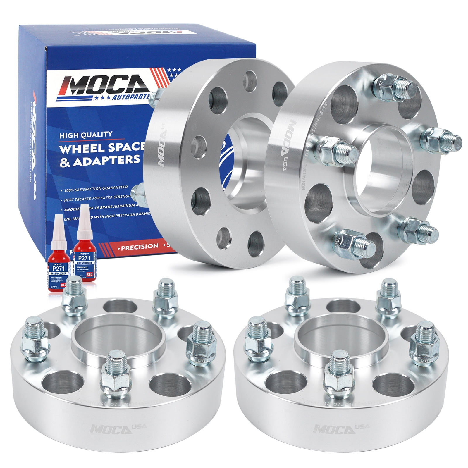 MOCA AUTOPARTS 4PCS 1.5"(38mm) Wheel Spacers 5x5" to 5x5" with M14x1.5