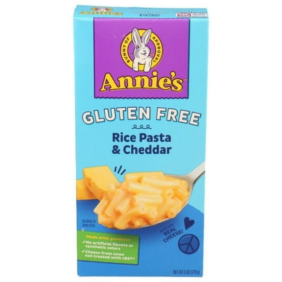 Annie's Homegrown Gluten Free Rice Pasta & Cheddar 6 oz Pack of 4