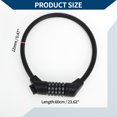 thumbnail image 4 of Candado de bicicleta de espiral de 5 dígitos reiniciable Unique Bargains, candado de cable de bicicleta de acero ABS de 60 cm negro 1 pc, 4 of 6