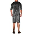 thumbnail image 3 of INSPIRAR CHIC Conjunto de camiseta de manga corta y pantalones cortos de verano para hombres en terciopelo L negro, 3 of 6