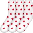 thumbnail image 2 of BambooMN Fuzzy Polka Dot Socks - 3 Pairs - 06 Artic Snow, 2 of 6