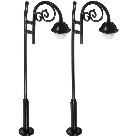 ETHZZLE 2-Pack Miniature Dollhouse Street Lamps Realistic Lamp Posts for Decorative Props and Model Scenes