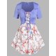 thumbnail image 1 of Tallas de talla grande con llave de cordón Faux Twinset camiseta Rosegal  Camisetas tallas grandes, 1 of 5