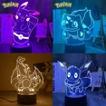 thumbnail image 1 of Luz de noche Led 3D de Pokémon para niños, figuras de Anime de juguete, lámpara de mesita de noche de Pikachu Linda para niños, decoración de dormitorio, regalo de cumpleaños, nuevo, 1 of 5